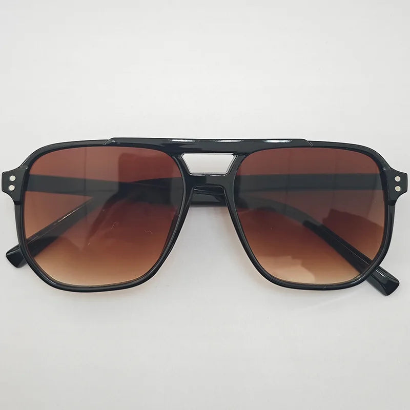 Women Men Square Sun Glasses Retro Polygon Sunglasses Female Black Vintage Fashion Ladies Oculos De Sol Double Beam Eyeglasses