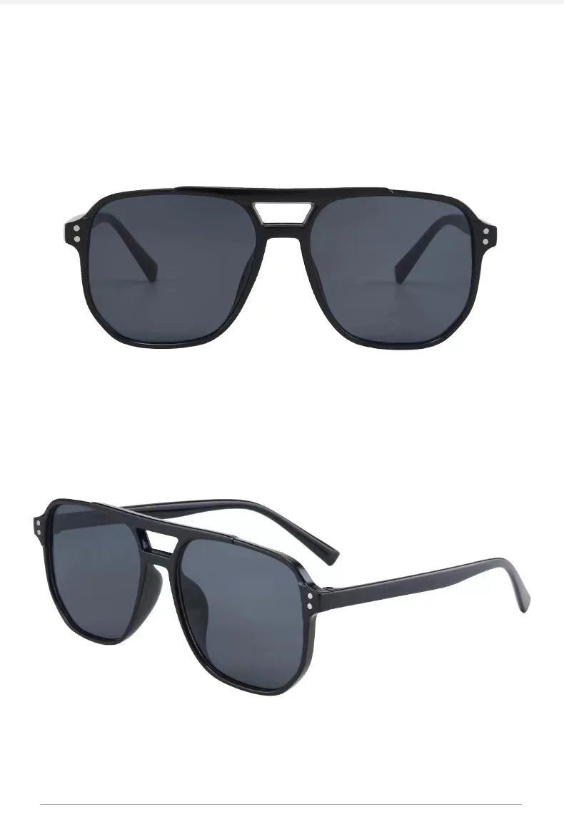 Big Square Sunglasses 2024 Fashion Sun Glasses For Women Mens Trend Eyeglasses Yellow Blue Lens Retro Vintage Eyewears Travel