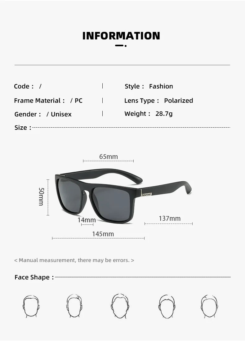 Men Women Polarized Sunglasses Luxury Brand Designer Vintage Sunglasses Man Fashionable Driving Sun Glasses Eyewear Eyepieces