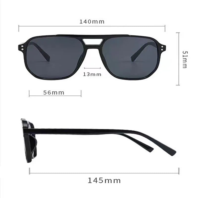 Big Square Sunglasses 2024 Fashion Sun Glasses For Women Mens Trend Eyeglasses Yellow Blue Lens Retro Vintage Eyewears Travel