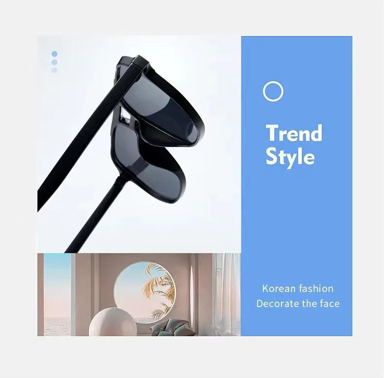 Big Square Sunglasses 2024 Fashion Sun Glasses For Women Mens Trend Eyeglasses Yellow Blue Lens Retro Vintage Eyewears Travel