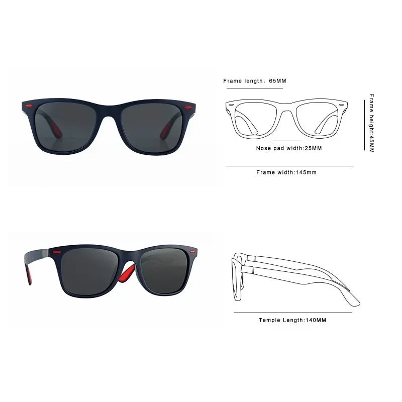 Classic Vintage Outdoor Polarized Sunglasses for Women Men New Fashion Square Style UV400 Protection Driving Sun Glasses Goggles